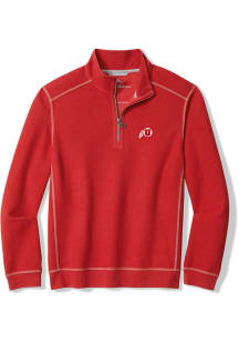 Tommy Bahama Utah Utes Mens Red Montego Bay Long Sleeve Qtr Zip Pullover