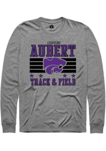 Ludivine Aubert K-State Wildcats Grey NIL Striped Long Sleeve Player T Shirt