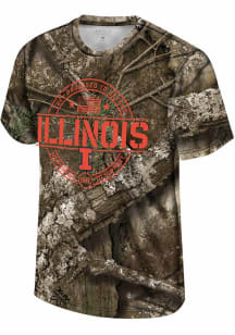 Colosseum Illinois Fighting Illini Green Real Tree OHT Badge Short Sleeve T Shirt