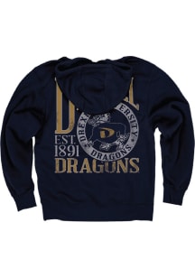 Blue 84 Drexel Dragons Mens Navy Blue First Dibs Vault Logos Long Sleeve Hoodie