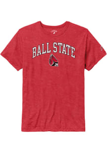 Ball State Cardinals Red Arch Mascot Short Sleeve Fashion T Shirt