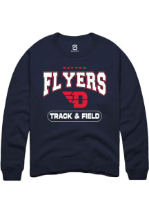 Summit Sportswear Dayton Flyers Mens Navy Blue Track & Field Long Sleeve Crew Sweatshirt