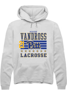Madison Vandross Pitt Panthers Mens White NIL Striped Player Hood