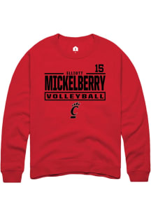 Elliott Mickelberry Cincinnati Bearcats Mens Red NIL Stacked Box Player Crew