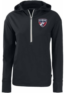 Cutter and Buck FC Dallas Womens Black Daybreak Hood Qtr Zip