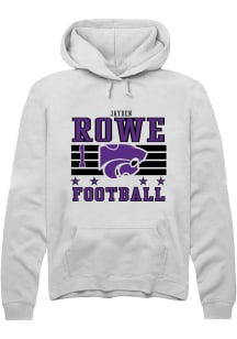 Jayden Rowe K-State Wildcats Mens White Football NIL Striped Player Hood