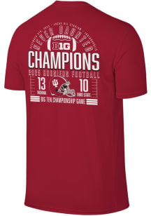 Indiana Hoosiers Crimson 2025 Big Ten Football Champions Never Daunted Short Sleeve T Shirt