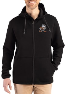 Cutter and Buck Cleveland Browns Mens Black Historic Epic Comfort Full Zip Light Weight Jacket