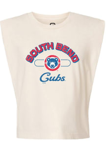 Summit Sportswear South Bend Cubs Womens White Vintage Arch Script Tank Top