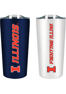 Illinois Fighting Illini Set of 2 18oz Soft Touch Stainless Tumbler - Navy Blue