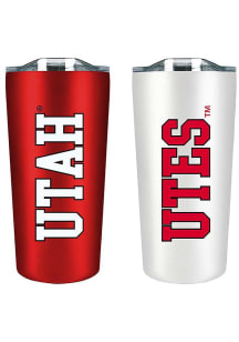 Utah Utes Set of 2 18oz Soft Touch Stainless Tumbler - Red