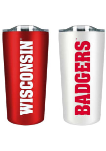 Wisconsin Badgers Set of 2 18oz Soft Touch Stainless Tumbler - Red