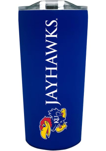 Kansas Jayhawks Team Logo 18oz Soft Touch Stainless Steel Tumbler - Blue