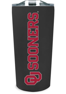 Oklahoma Sooners Team Logo 18oz Soft Touch Stainless Steel Tumbler - Black