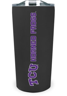 TCU Horned Frogs Team Logo 18oz Soft Touch Stainless Steel Tumbler - Black