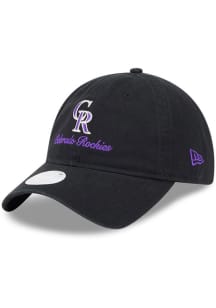 New Era Colorado Rockies Black Preppy Team 9TWENTY Womens Adjustable Hat