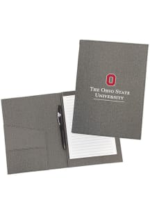 Ohio State Buckeyes Gray Padfolio with Pen Notebook and Folder - Red