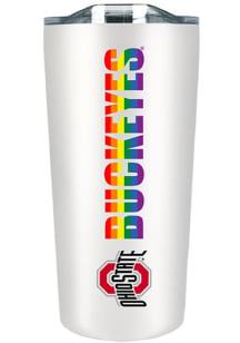 Ohio State Buckeyes 18oz Soft Touch Design Stainless Steel Tumbler - White