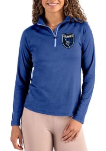 Cutter and Buck San Jose Earthquakes Womens Blue Coastline Qtr Zip