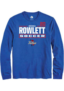 Brenna Rowlett  Tulsa Golden Hurricane Blue Rally NIL Stacked Box Long Sleeve T Shirt