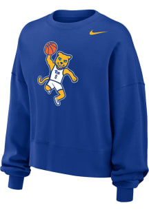 Nike Pitt Panthers Womens Blue Basketball Roc Crew Sweatshirt