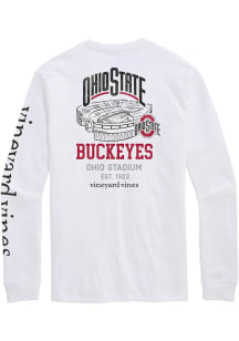 Vineyard Vines Ohio State Buckeyes Mens White Whale Long Sleeve Crew Sweatshrt