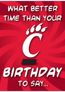Cincinnati Bearcats Happy Birthday Theme Card - Red