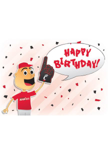 Cincinnati Bearcats Happy Birthday Fan Card - Red