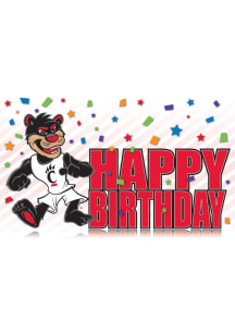 Cincinnati Bearcats Happy Birthday Confetti Card - Red