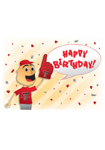 Texas Tech Red Raiders Happy Birthday Confetti Card - White