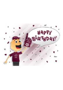 Texas A&M Aggies Happy Birthday Confetti Card - White