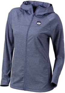 Columbia UConn Huskies Womens Navy Blue Heat Seal Omni Wick Half Shot Long Sleeve Full Zip Jacket