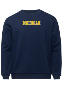 lululemon Michigan Wolverines Mens Navy Blue Steady State Crew Long Sleeve Crew Sweatshrt