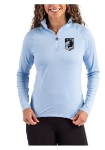 Cutter and Buck Minnesota United FC Womens Light Blue Coastline Qtr Zip