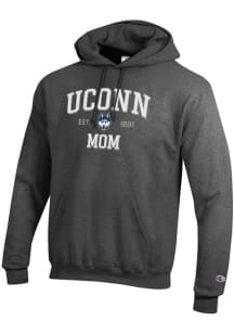 Champion UConn Huskies Mens Charcoal EST Date Mom Powerblend Long Sleeve Hoodie
