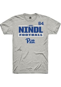 Josh Nindl Pitt Panthers Ash Football NIL Stacked Box Short Sleeve Player T Shirt