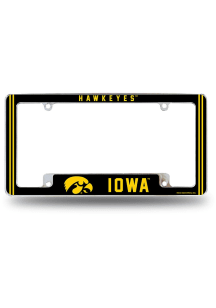 Iowa Hawkeyes Classic All Over Chrome License Plate Frame - White