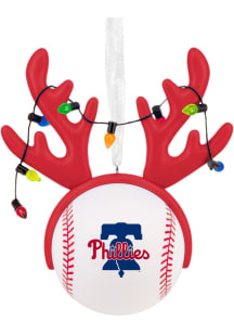 Philadelphia Phillies Reindeer Baseball Ornament - Red