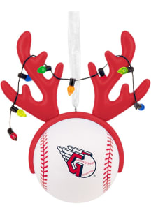 Cleveland Guardians Reindeer Baseball Ornament - Red