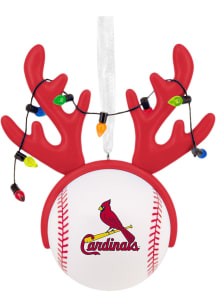 St Louis Cardinals Reindeer Baseball Ornament - Red