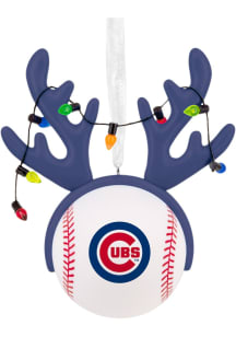 Chicago Cubs Reindeer Baseball Ornament - Blue