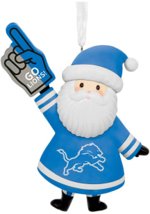 Detroit Lions Sports Santa Ornament - Blue