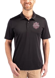 Cutter and Buck Indiana Hoosiers Mens Black 2025 CFP National Champions Prospect Short Sleeve Polo