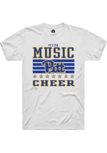 Peyton Music Pitt Panthers White NIL Striped Short Sleeve Player T Shirt