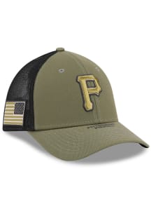 New Era Pittsburgh Pirates Mens Olive 2026 MLB Armed Forces Day 39THIRTY M Crown Flex Hat