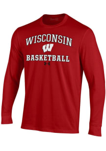 Under Armour Wisconsin Badgers Red Performance Long Sleeve T Shirt
