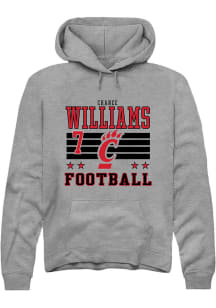 Chance Williams Cincinnati Bearcats Mens Grey Football NIL Striped Player Hood
