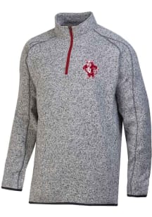 Champion Indiana Hoosiers Mens Grey Arctic Fleece Long Sleeve Qtr Zip Pullover