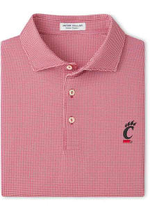 Peter Millar Cincinnati Bearcats Mens Red Border Short Sleeve Fashion Polo