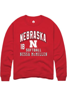 Nessa McMillen Nebraska Cornhuskers Mens Red NIL Arch Logo Player Crew